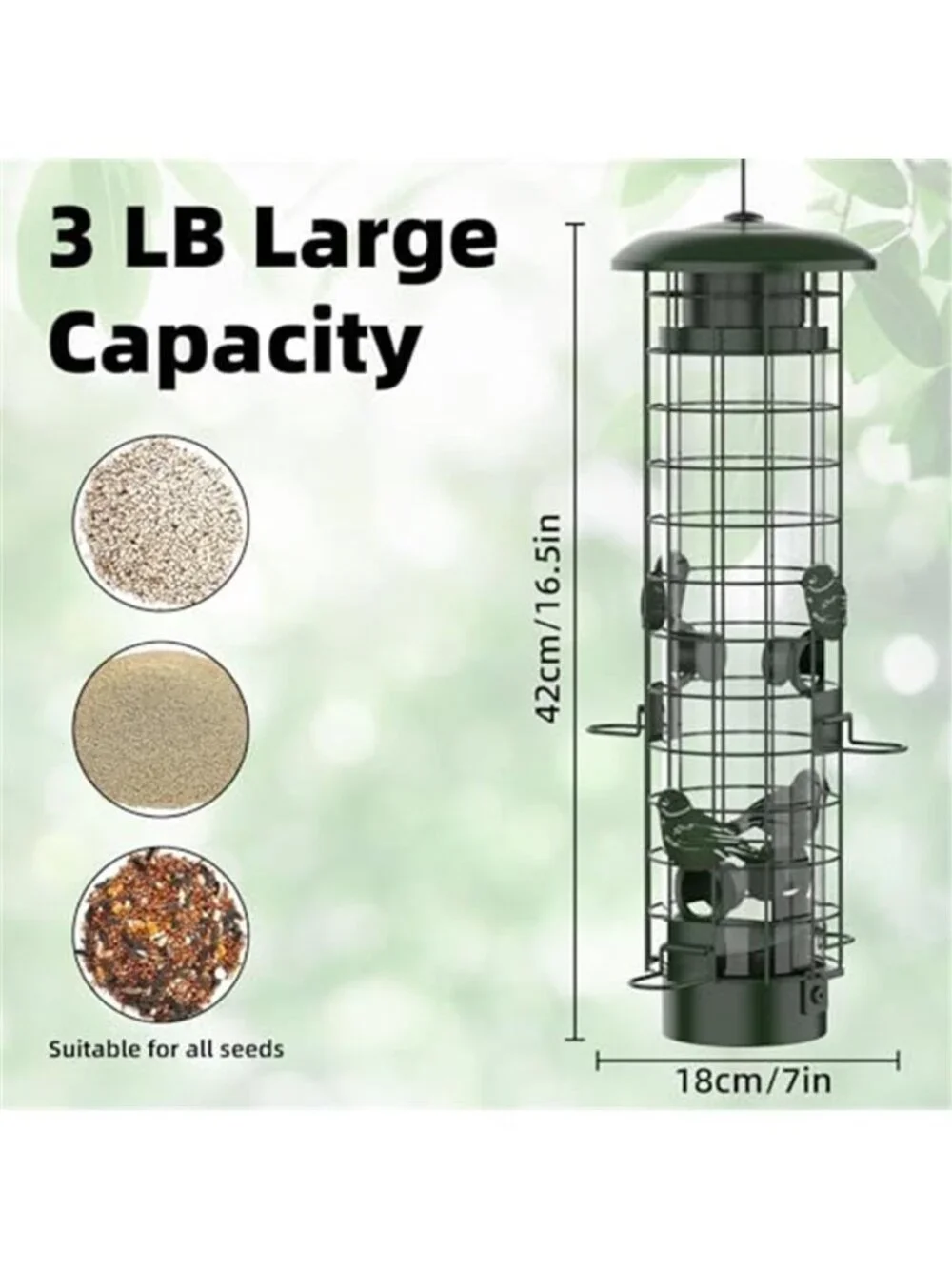New Squirrel Proof Bird Feeder,Metal Mesh Bird Feeders for Outdoors Hanging